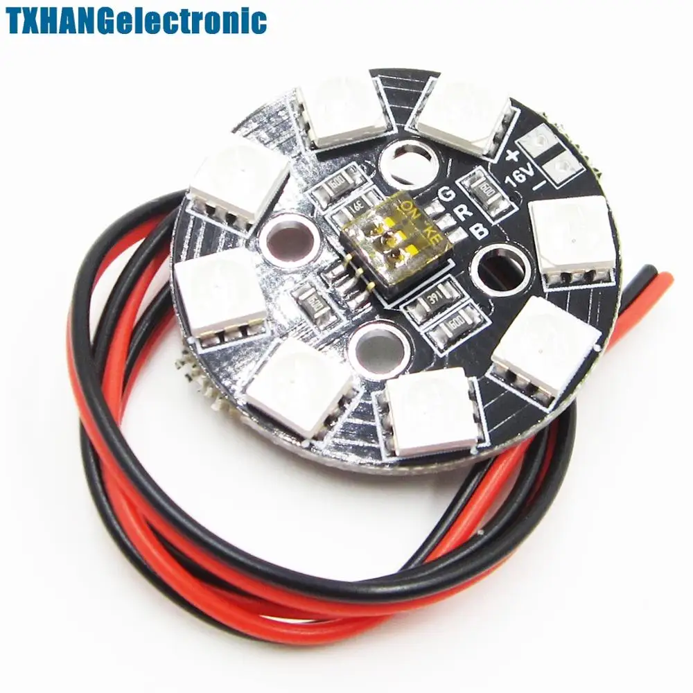 Оптовая продажа интегральных схем Matek RGB5050 LED X6 12V круглая лампа пластина 7 видов
