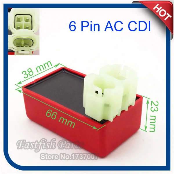 Круглый гоночный AC CDI Box 6 Pin для GY6 50cc 125cc 150cc скутер картинг Багги Квадроцикл