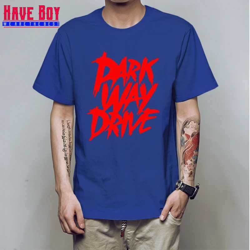 У мальчика Parkway Drive Для мужчин футболки новых печатных Металкор панк Футболка Модные Изделие из хлопка с короткими рукавами рок Для мужчин футболка Топы HB427 - Цвет: blue red