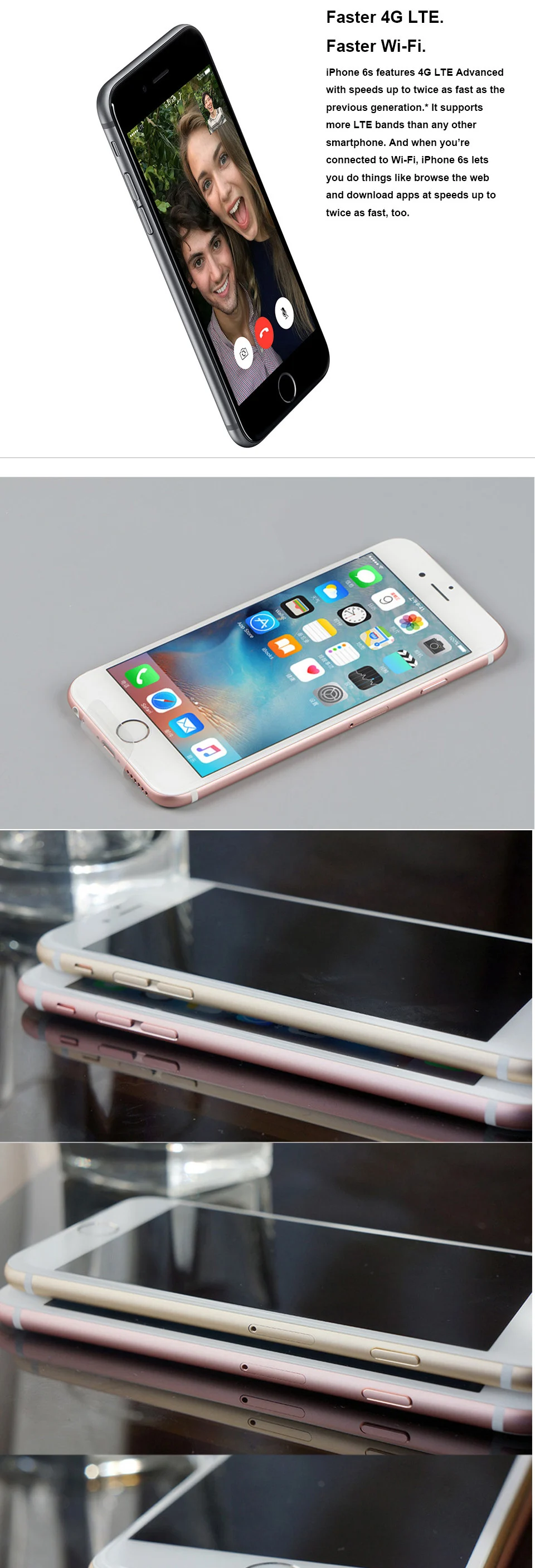 Apple iPhone 6S мобильный телефон Dual Core 2 Гб Оперативная память 16 Гб/64/128 ГБ Встроенная память 4," 12.0MP Камера 4K видео iOS 4 аппарат не привязан к оператору сотовой связи использовать мобильный телефон