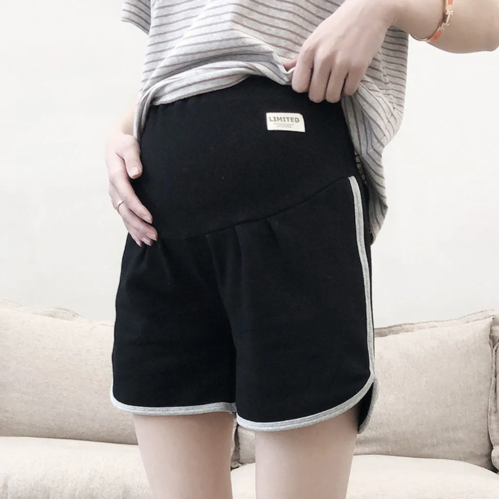 Однотонные шорты для беременных спортивные брюки повседневные свободные