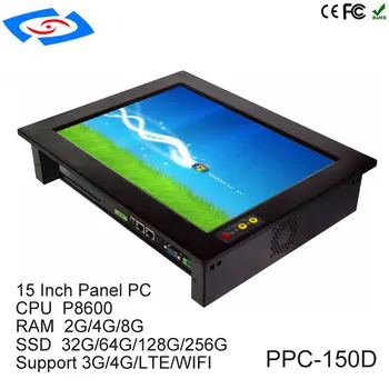 Rugged 15'' Fanless Industrial Embedded Panel PC With Touch Screen Support 3G Modem For ATM & Advertising Machines & POS System