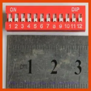 

Новый 5x12 позиций DIP переключатель Красный 12 P