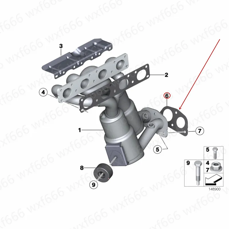 Интерфейсная подкладка для выхлопных газов подходящая E84 E87 E90 E92 N46N 120i 320i X1 18ib