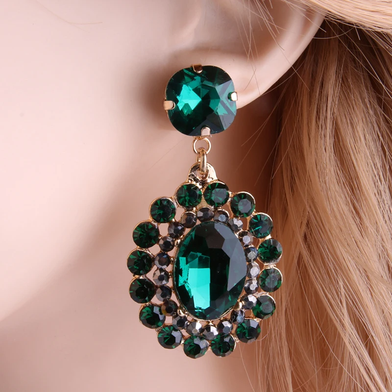 Большие серьги NeeFu WoFu Стразы с кристаллами висячие из цинкового сплава большие