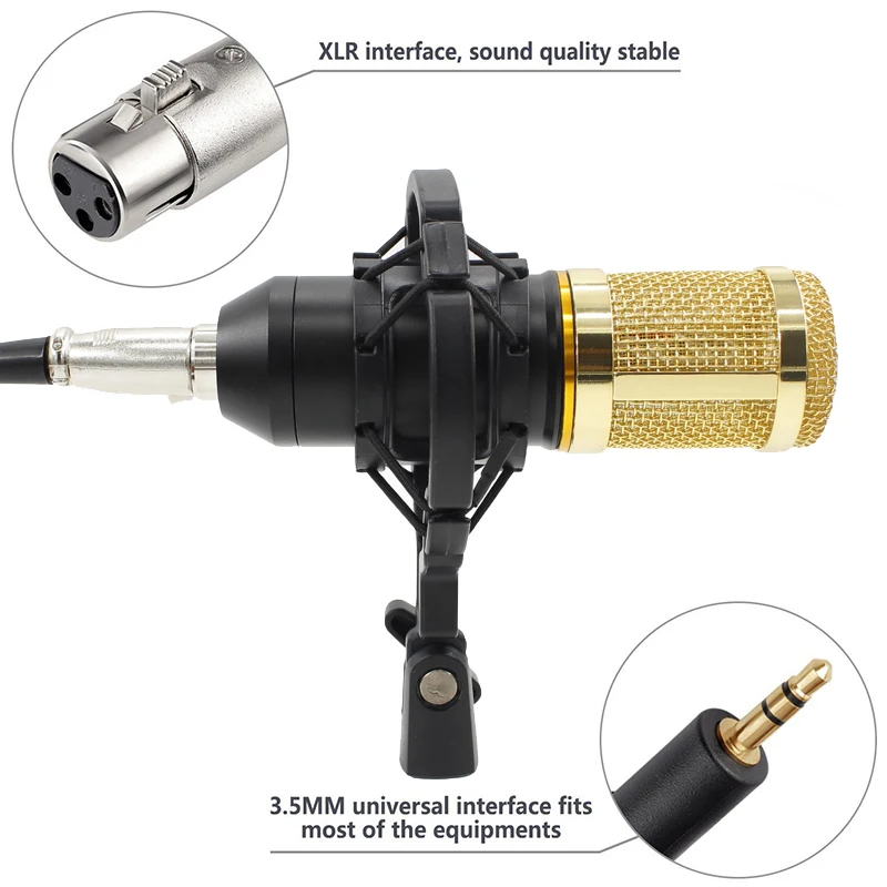 Конденсаторный аудио 3 5 мм проводной студийный микрофон