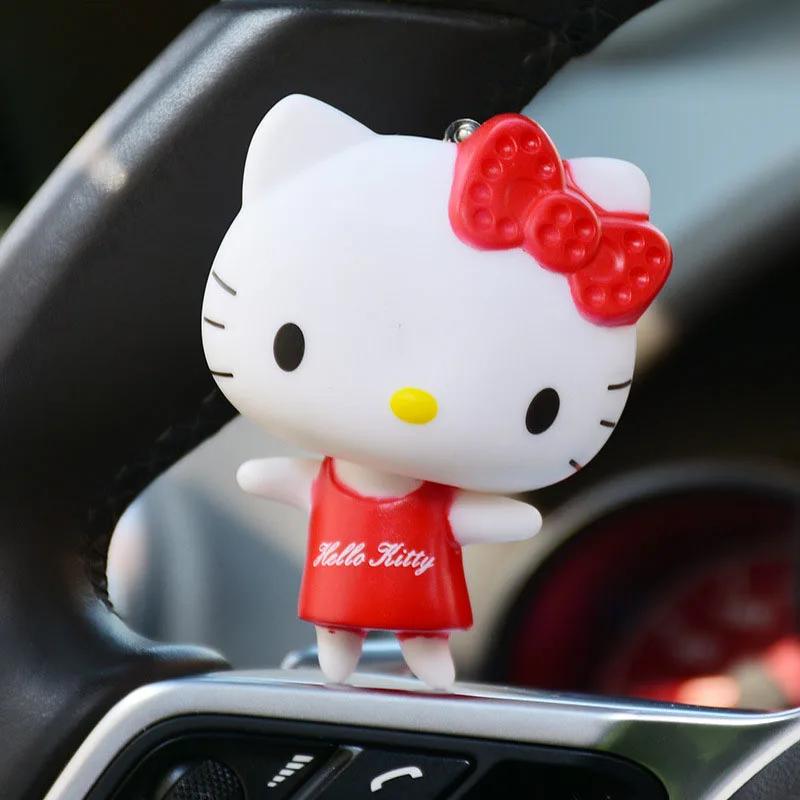 Милый мультяшный брелок из ПВХ с котом Hello Kitty кукла кожаный шнур держатель для