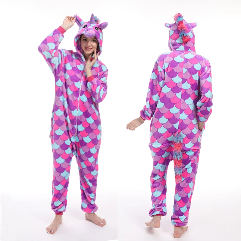 Пижама с единорогом для взрослых комбинезон животными Kugurumi женщин и мужчин