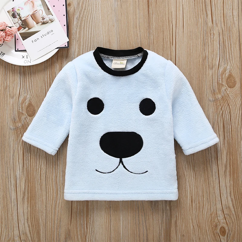 Children Boy and Girl Fleece Thicken Warm Pajamas Set 3 pcs with Hat for Winter 1T to 3T Cartoon Animal | Детская одежда и обувь