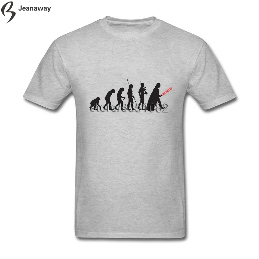 Стильный Эволюция человека Star Wars человек Топ короткий рукав CrewNeck хлопок сезон: