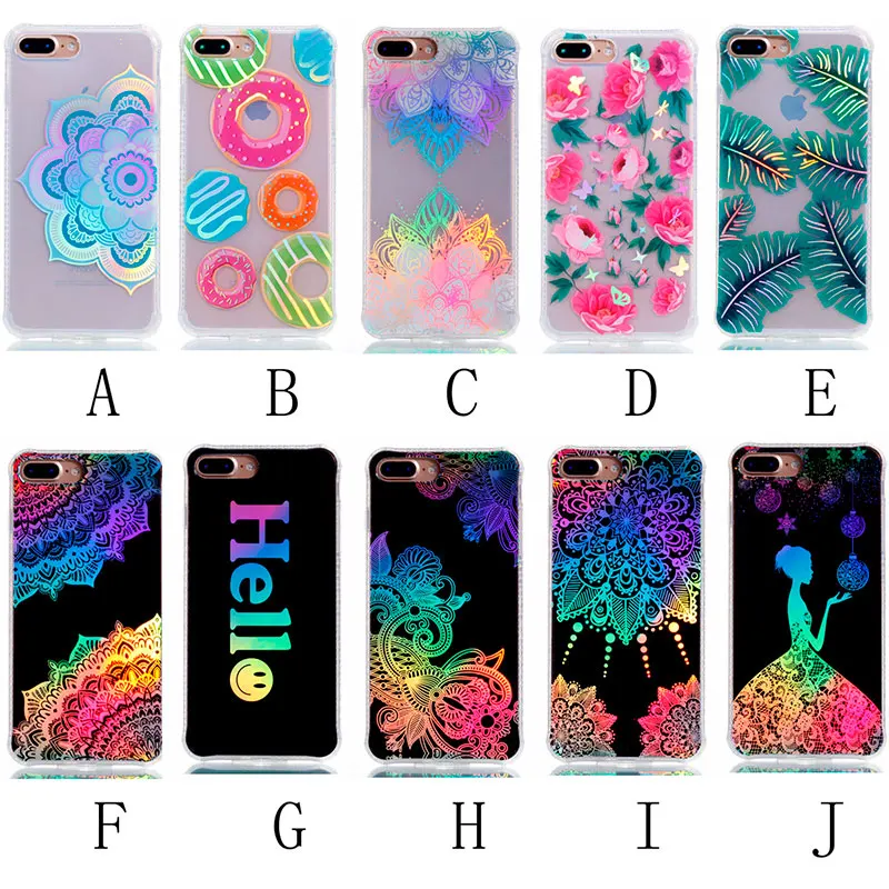 Boucho Мягкие TPU Чехол для iPhone 5 5S SE 6 6S плюс Красочный цветочный узор задняя крышка 7 8