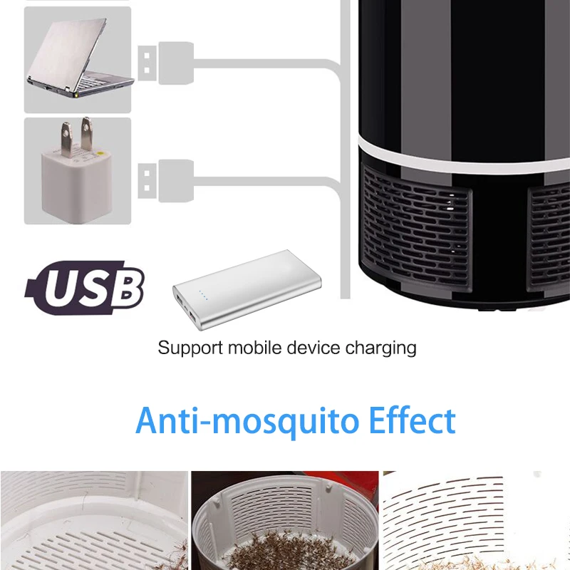 Светодиодный светильник от комаров, USB, противомоскитная электрическая ловушка от насекомых, бесшумная ловушка от комаров для спальни, уличная лампа от насекомых