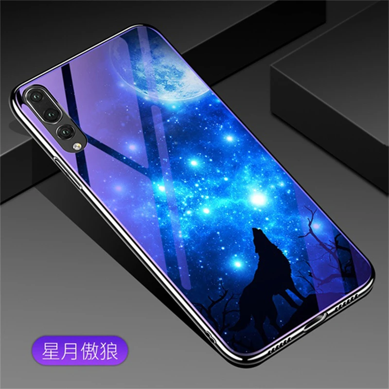 Nobility Tempered Glass Case for Huawei P20 Pro Nova 3E Lovely Plating Blue Light 12H Nova3E Cover |