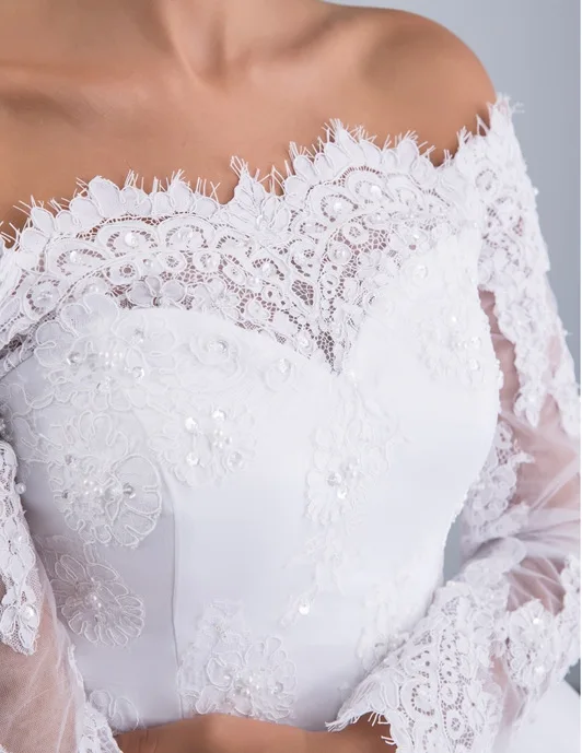 Vestidos de novia 2020 элегантные кружевные Длинные платья для свадьбы с открытыми плечами