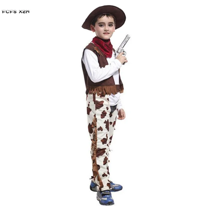 

M-XL Halloween Cowboy Costumes for Boys Kids Children Cowboy Cosplays Carnival Purim Stage play Masquerade Christmas party dress