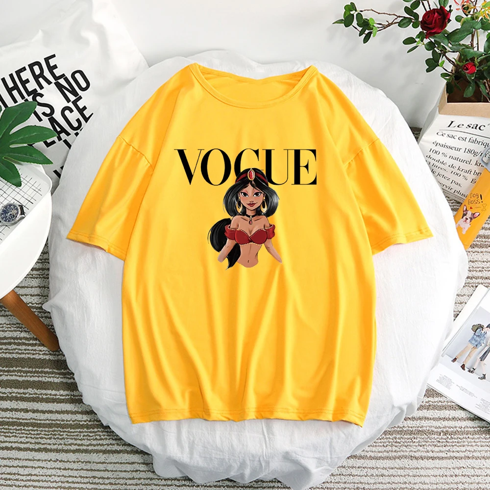 2019 ctue принцесса vogue Розовая Футболка женская белая хлопковая Harajuku Топ парная