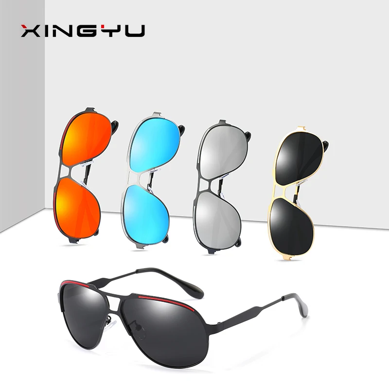 Мужские поляризационные солнцезащитные очки зеркальные пылезащитные для