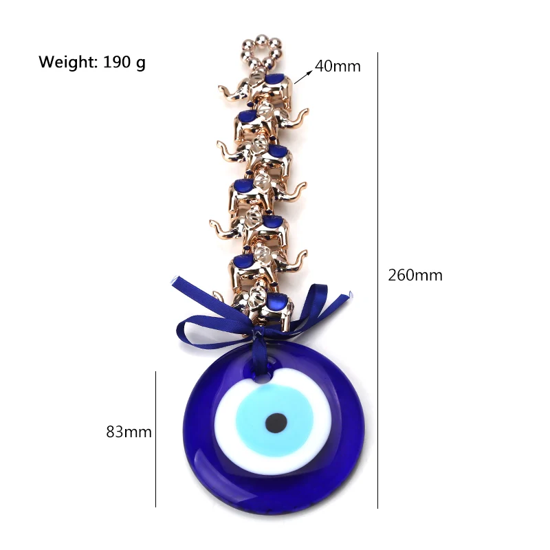 1 шт. индейка голубой Злой Глаз слон брелок настенная подвесная стеклянная