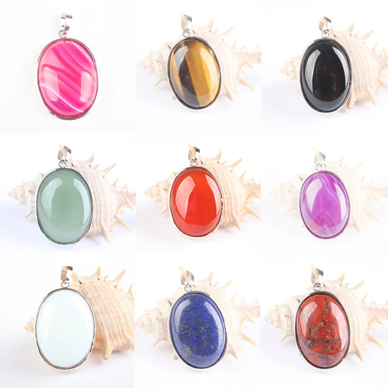 Кулон с овальным тигровым глазом 24x32 мм|f pendant|druzy charmscrystal druzy |