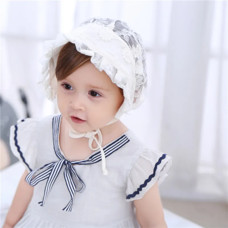 Summer Thin Section Cool Baby Basin Cap Lace Cute Sunscreen Embroidery Mesh Palace Princess Hat | Детская одежда и обувь