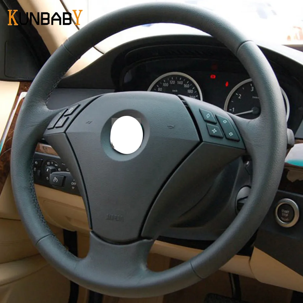KUNBABY стайлинга автомобилей из натуральной кожи чехол рулевого колеса автомобиля