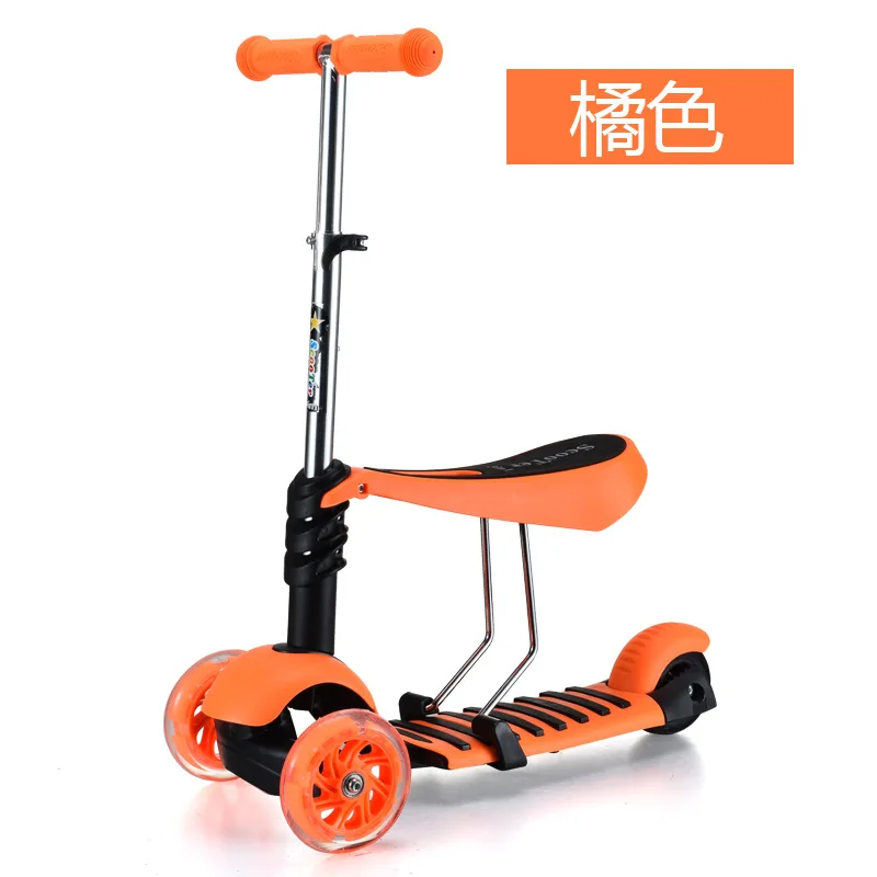 Детский самокат 3 в 1: ходунки для малыша Нескользящие флэш памятью колеса