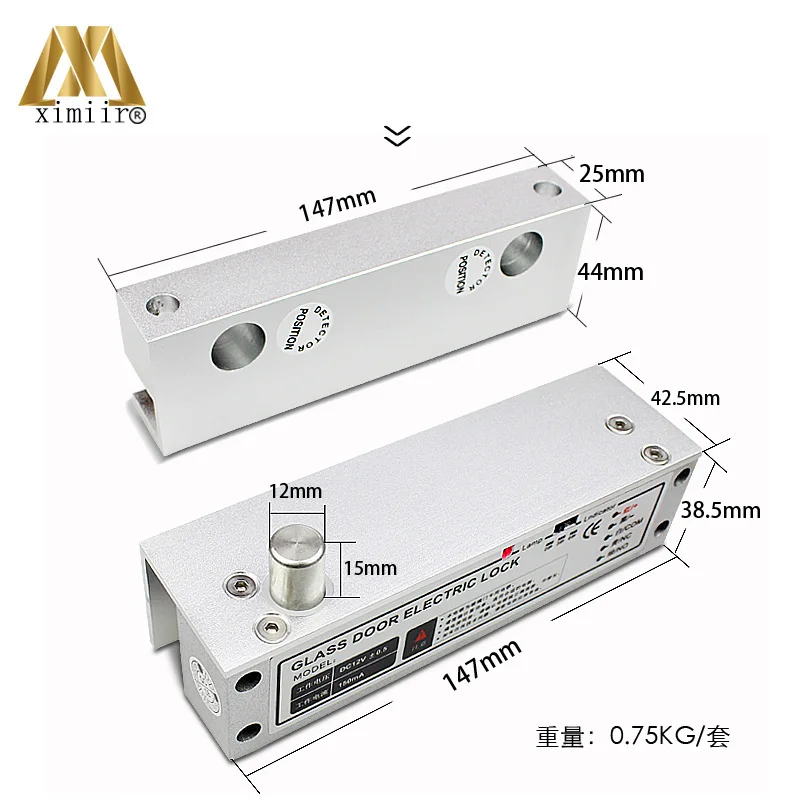 Высокое качество контроль доступа для полностью Бескаркасной двери DoorDC12V статус выход NO/COM XM-600 Электрический врезной замок