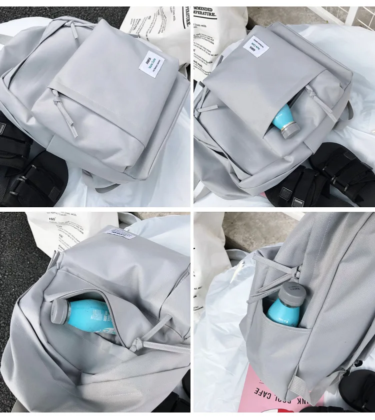 Школьный рюкзак для девочек-подростков Mochila Feminina, Большой Студенческий рюкзак, женская школьная сумка, серый Рюкзак, лето