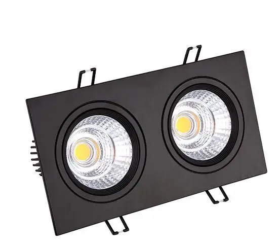 Черный двойной 1 шт. 2x5 Вт 2x7 2x9 2x12 AC85V 265V светодиодный потолочный светильник cob