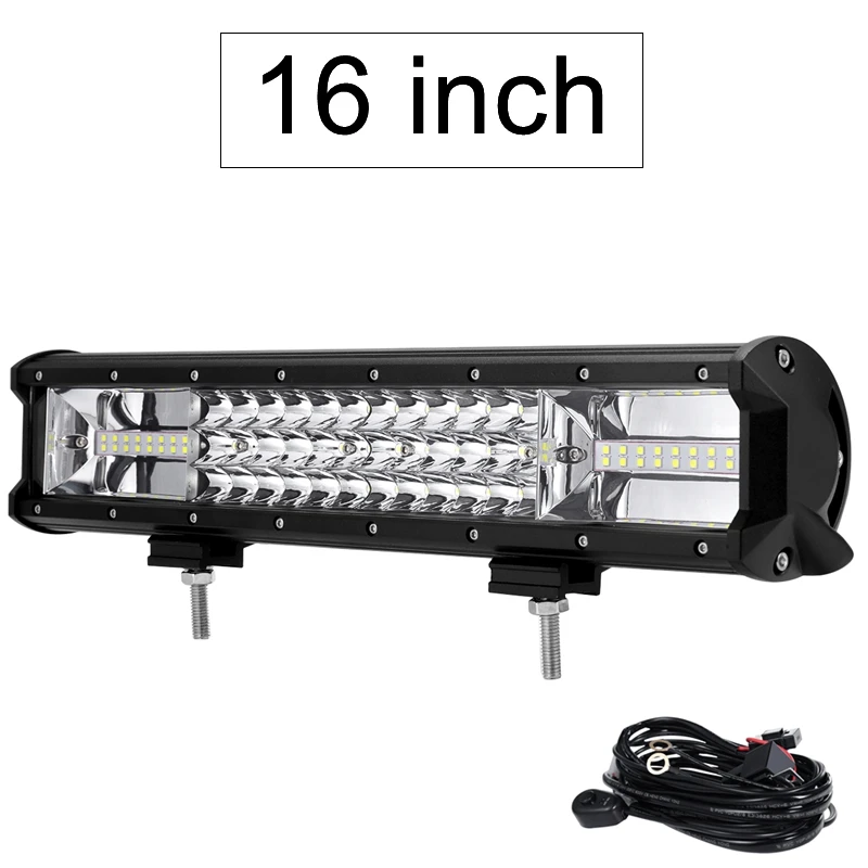 16inch Straight Oslamp 42 ''22" 3" 50" Изогнутые свет бар offroad 3-ряду Combo привело бар для toyota/пикап/Грузовик работа led light bar - Цвет: 16inch Straight