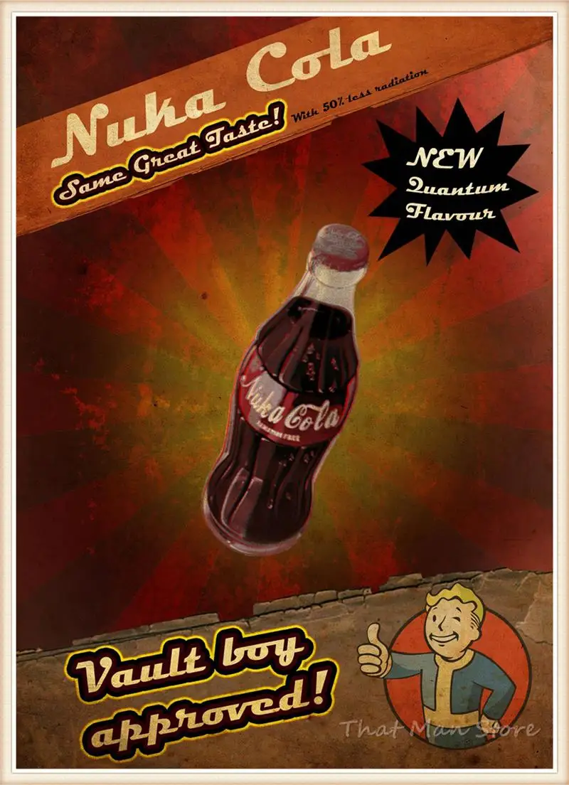 Белый Картонный постер Fallout 3 4 для игр украшение дома рисование ядра настенные