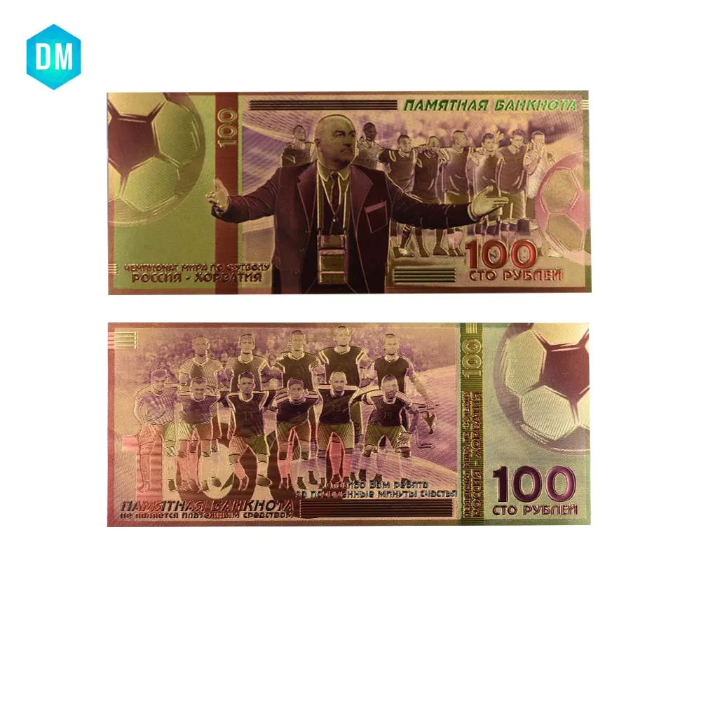 300 шт. Оптовая Сувенирная Продукция 999 9 позолоченные Золотой деньги за 100 рубля 2018