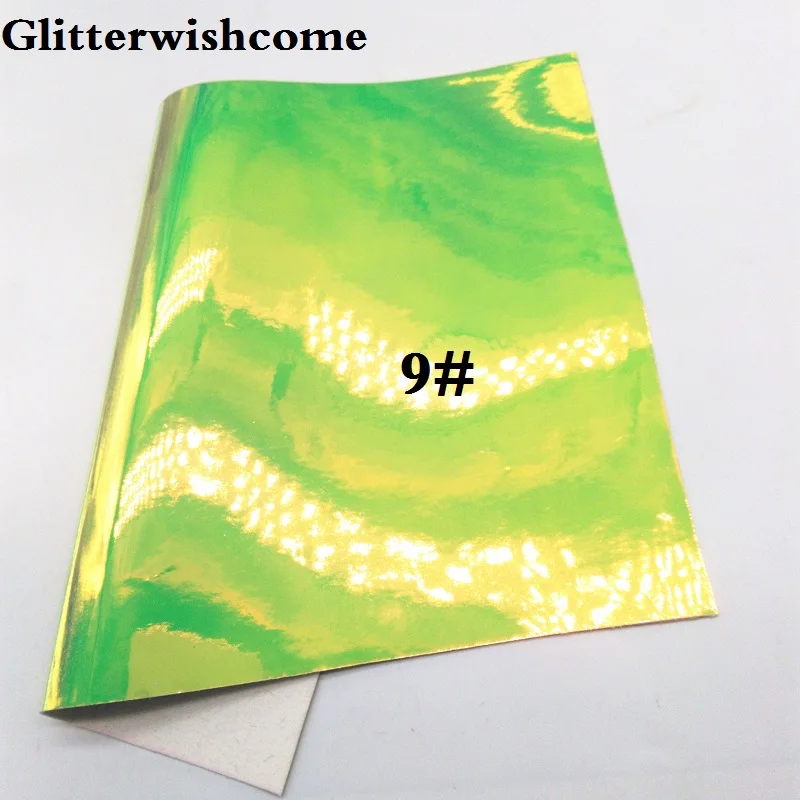 9 Glitterwishcome 21X29 см A4 размер винил для бантов Переливающаяся лакированная кожа Fabirc искусственная кожа листы для бантов, GM106A - Цвет: 9
