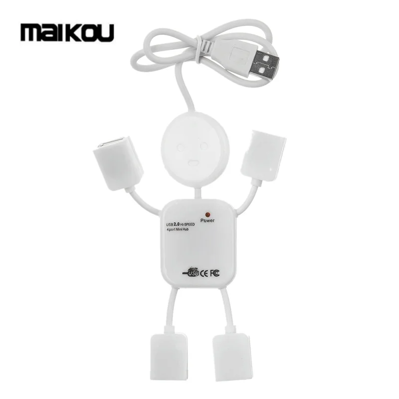 Maikou новый 4 Порты и разъёмы с высоким уровнем Скорость USB 2 0 гуманоид HUB|USB-хабы| |