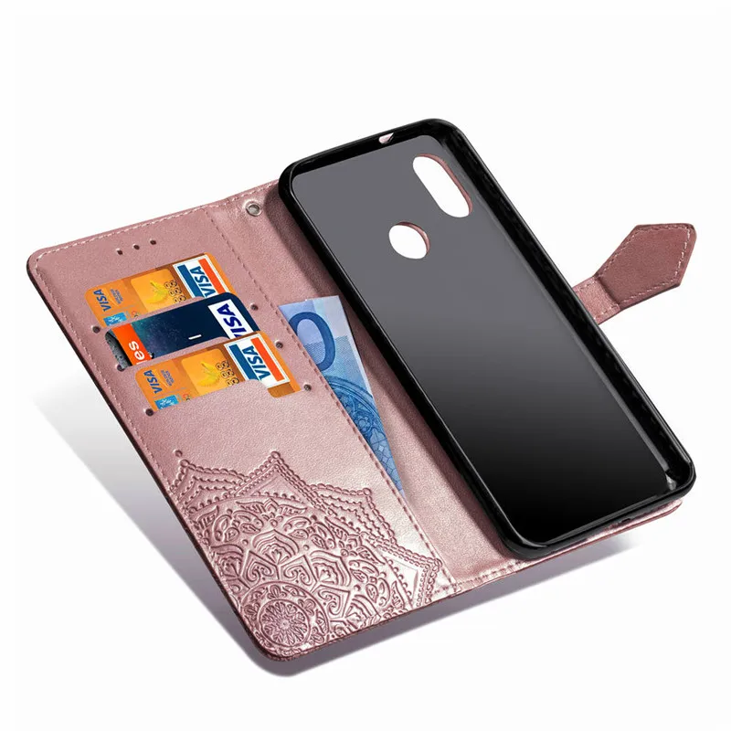 WeeYRN Винтаж 3D тиснением Мандала Цветок Кожаный чехол чехлы на Xiaomi Mi A2 lite Роскошный кошелек флип чехол на Xiaomi Mi MAX 3 Poco F1 на сяоми ксиоми ми а2 Лайт макс 3 Поко F1 чехол книжка
