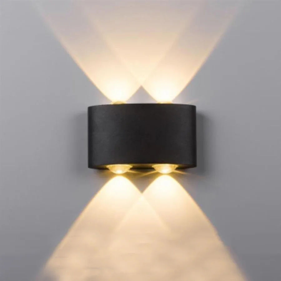 4W Black Body Thrisdar 8 Вт 12 Вт вверх вниз Открытый водонепроницаемый светодиодный настенный светильник для двора, коридора, крыльца, светильник для прохода, забора, балкона, виллы, настенный светильник - Испускаемый цвет: 4W Black Body