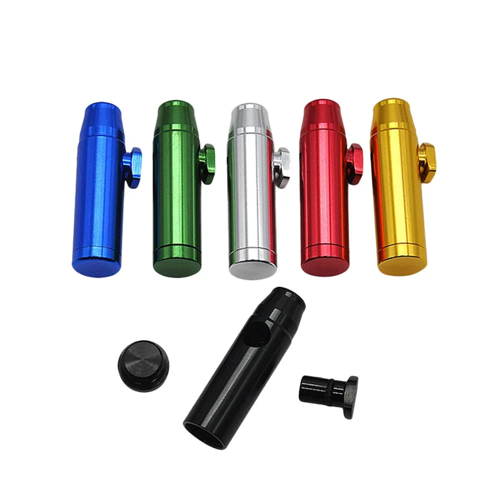 

Bullet Shape Metal Snuff Snorter Sniffer Smoking Pipe Tobacco Pipes Cigarette Portable Smoking Accessories Random Color