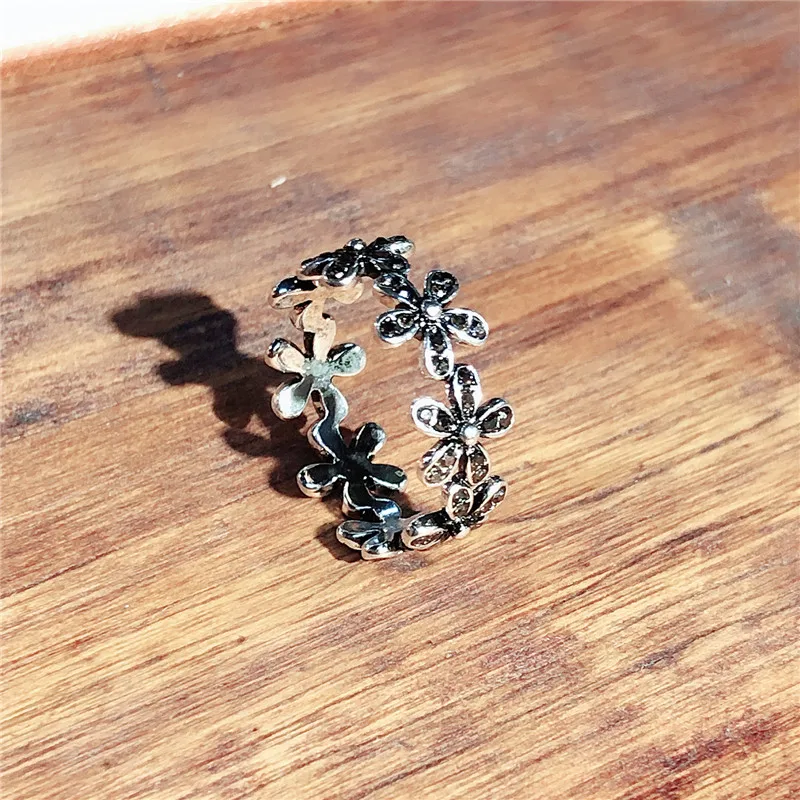 K's Gadgets Vintage Flower Silver Plated Rings For Women Rhinestone Cubic Zirconia Hand Open Finger Ring Party Jewelry Anillos |