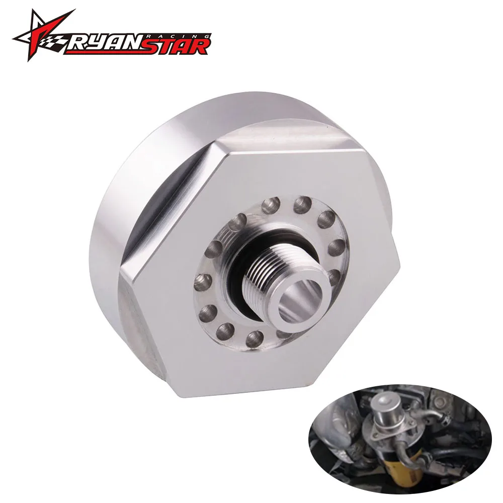 Aluminum Fuel Filter Adapter For Chevy GMC 6.6L Duramax LB7 LLY LBZ LMM LML in 2500 3500 Kodiak and Topkick applications HF062-S |