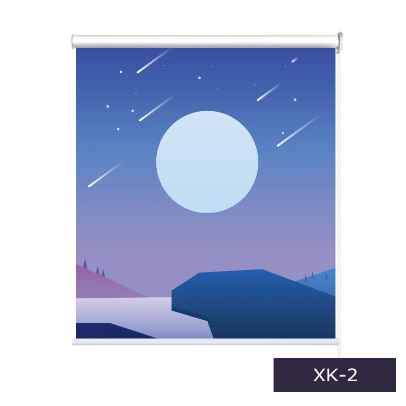XK-2 Casaya Романтические звезды луна рулонные жалюзи с принтом на заказ Персонализированные мультфильм печати шторы загара детская комната - Цвет: XK-2