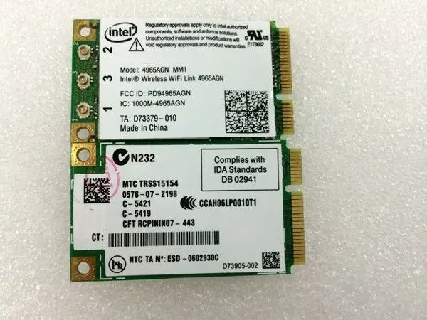 Беспроводной Wi Fi 4965AGN Mini PCI E адаптер WLAN карта 300 Мбит/с Intel для DELL PRECISION M6300 M6400 M4400 N7260
