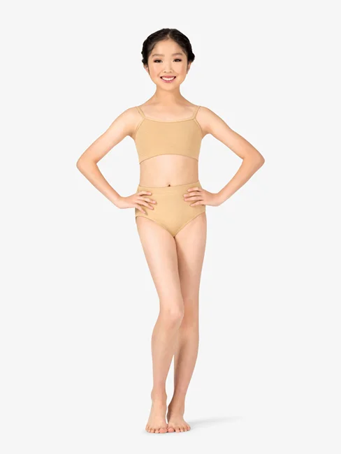 

Girls Dance Ballet Crop Top High Neck Lycra Spandex Workout Tank Top