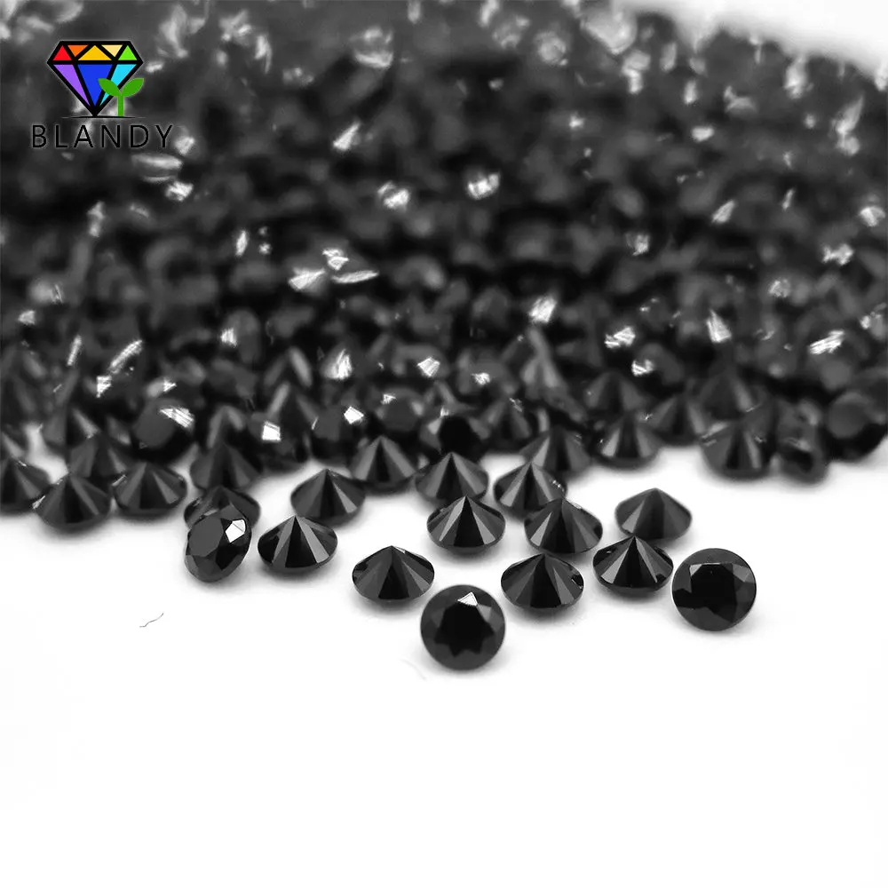 Nano Black Stone Размер 2,0~ 6,0 мм круглая форма качество 5A синтетический Рубин красный корунд нано зеленый камень#114 синий драгоценный камень для восковой установки ювелирных изделий - Цвет: Nano Black Stone