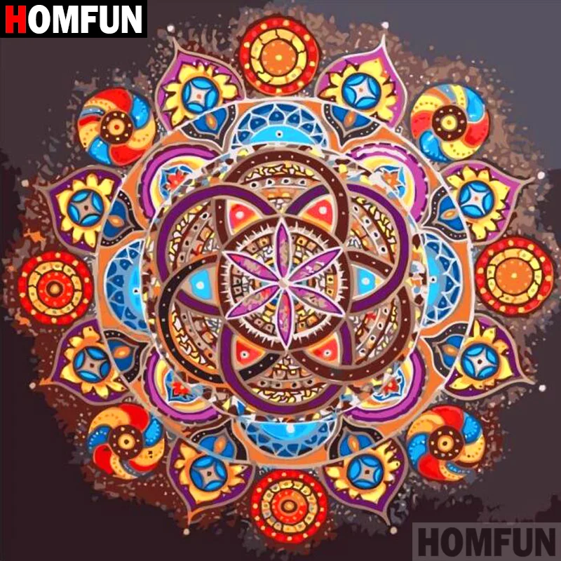 Алмазная 5D картина HOMFUN Мандала вышивка крестиком с полными квадратными/круглыми