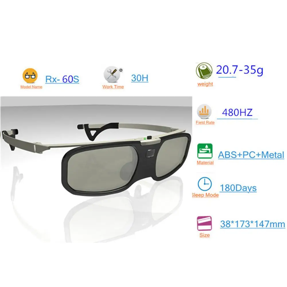 Новый клип на близорукость Bluetooth Активный затвор 3D очки для samsung sony tv EPSON проекция