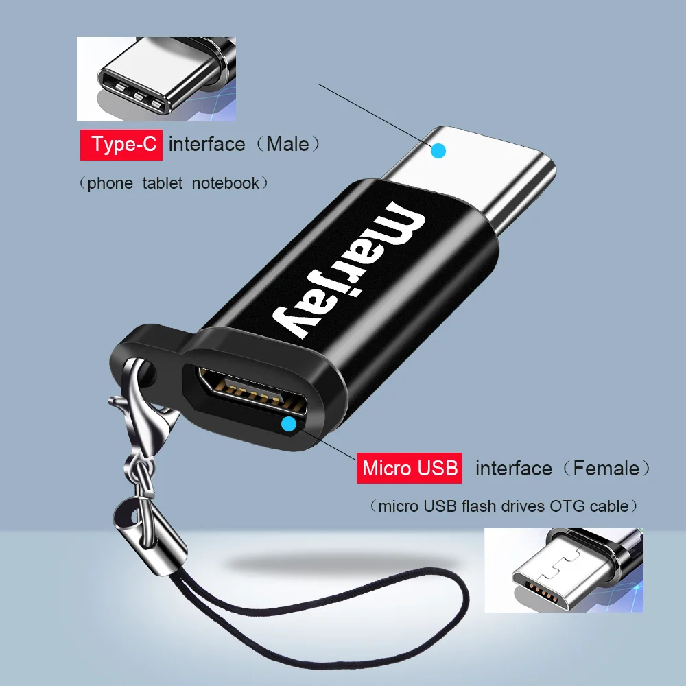 Marjay OTG mini type C Кабель-адаптер для Xiaomi 9 8 USB 3,0 OTG адаптер для samsung S8 S9 S10 USB-c адаптер для huawei P20 lite