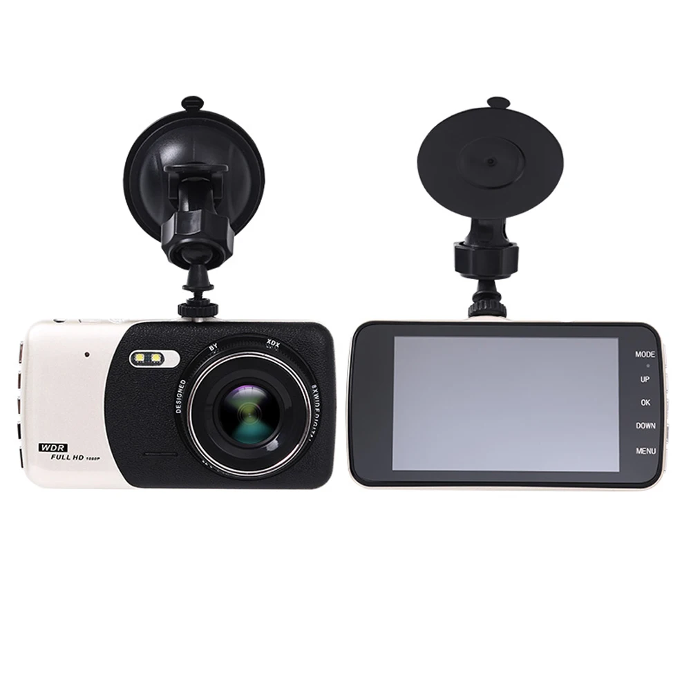 Новинка 2017 года 4.0 дюйм(ов) два объектива Видеорегистраторы для автомобилей