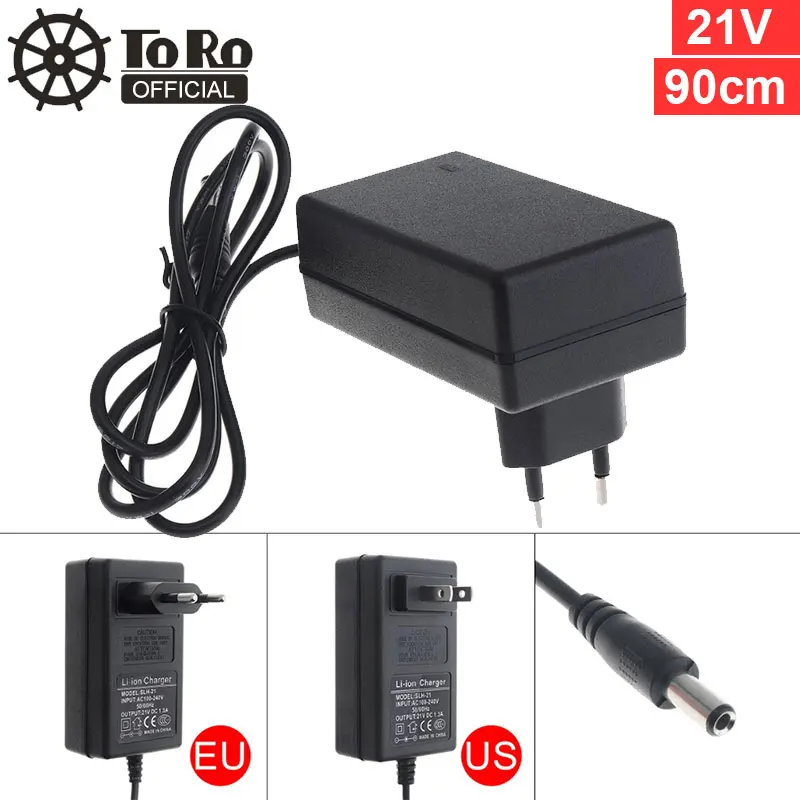 

TORO 90cm 16.8V/21V Power Adapter Charger with EU Plug and US Plug for Lithium Electric Drill / Screwdriver / Wrench 2020