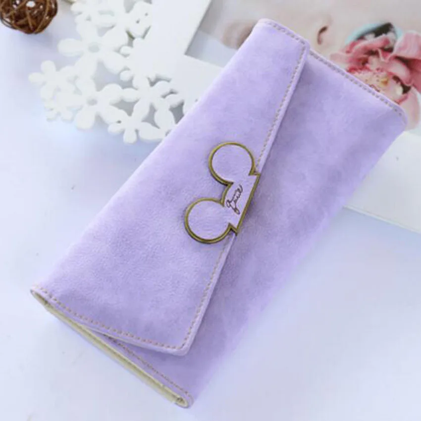 purple Модный женский кошелек, Дамский кошелек Микки, кошельки для монет, дамские карманные кошельки - Цвет: purple
