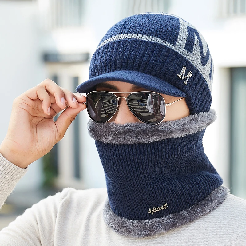 Skullies Beanies, мужской шарф, вязаная шапка, шапка для мужчин, плюс размер, шапка, теплая шерсть, толстые зимние головные уборы для мужчин и женщин, шапка бини